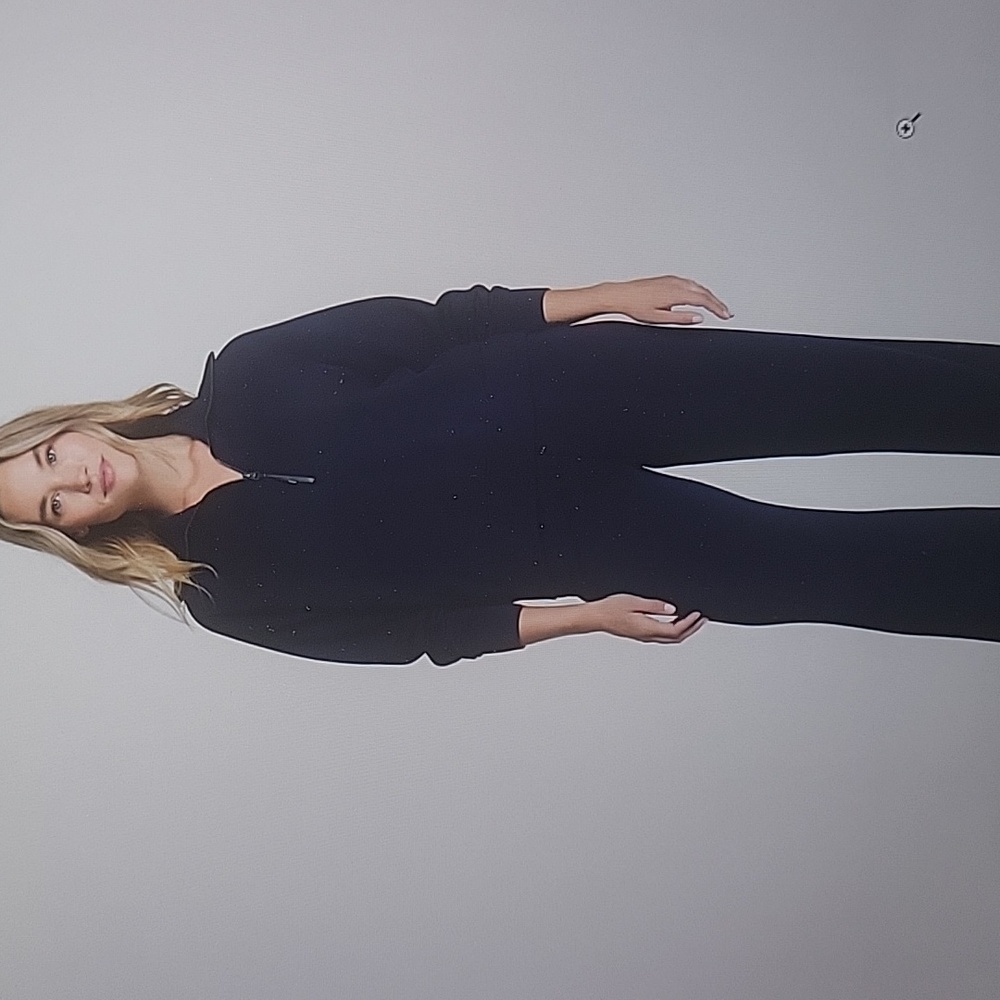 NWOT SPANX AirEssentials Half Zip  And Wide Leg Timeless Navy Track Pants